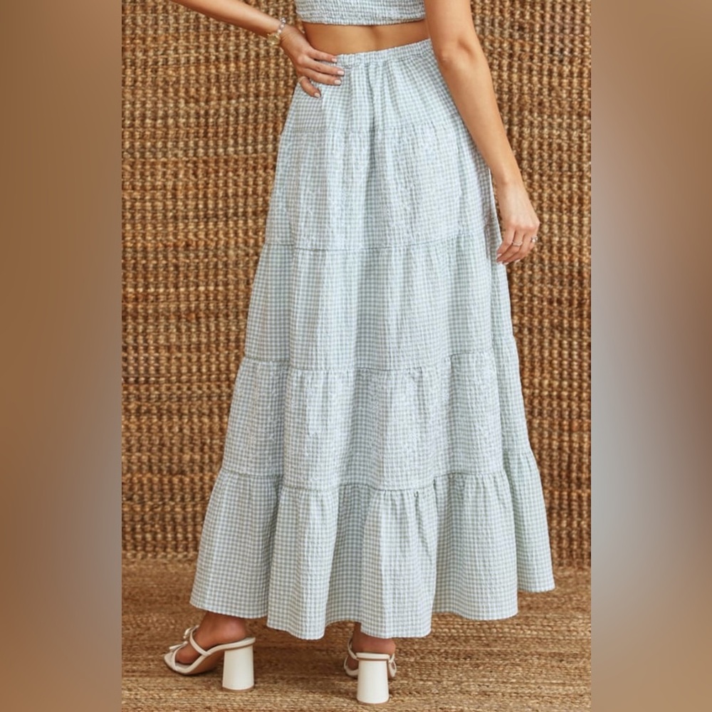 NWT Altar’d State Fleur Gingham Maxi Skirt - Picture 5 of 6